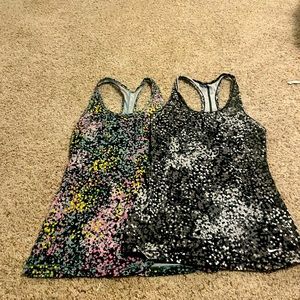 Nike Tank Top Womens Small Dri-Fit  Sleeveless Racer Back Floral